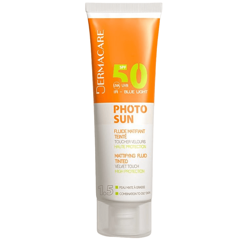 DERMACARE PHOTOSUN FLUIDE MATIFIANT TEINTE N°1.5 SPF 50 50ML