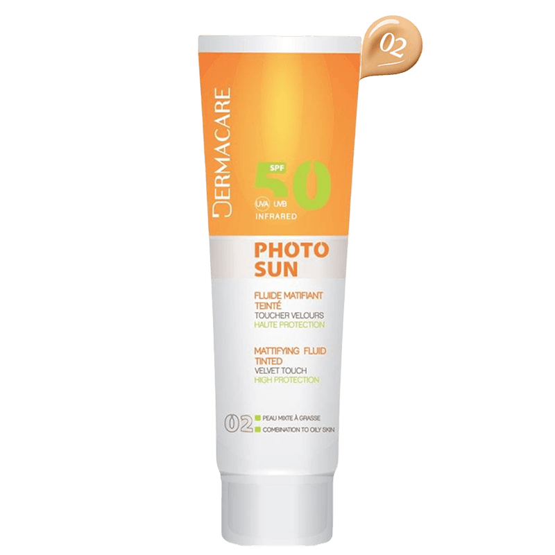 DERMACARE PHOTOSUN FLUIDE MATIFIANT TEINTE N°2 SPF 50 50ML
