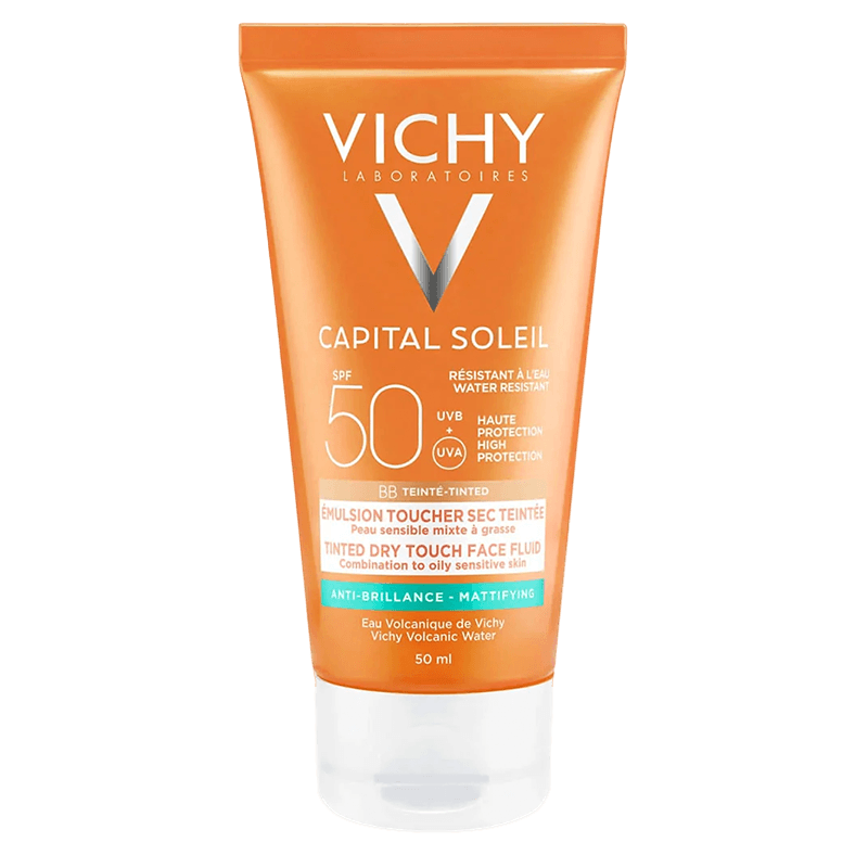 VICHY CAPITAL SOLEIL BB ÉMULSION TOUCHER SEC TEINTÉE SPF50 50ML
