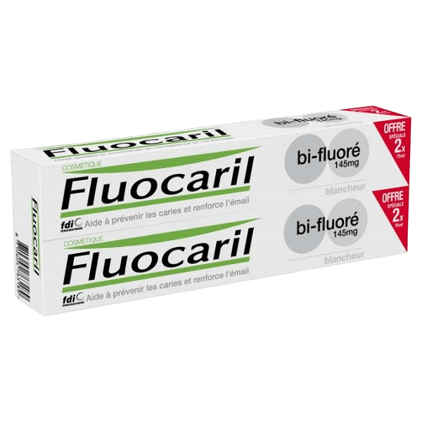 FLUOCARIL DENTIFRICE BLANCHEUR BI-FLUORE LOT DE 2 X 75 ML