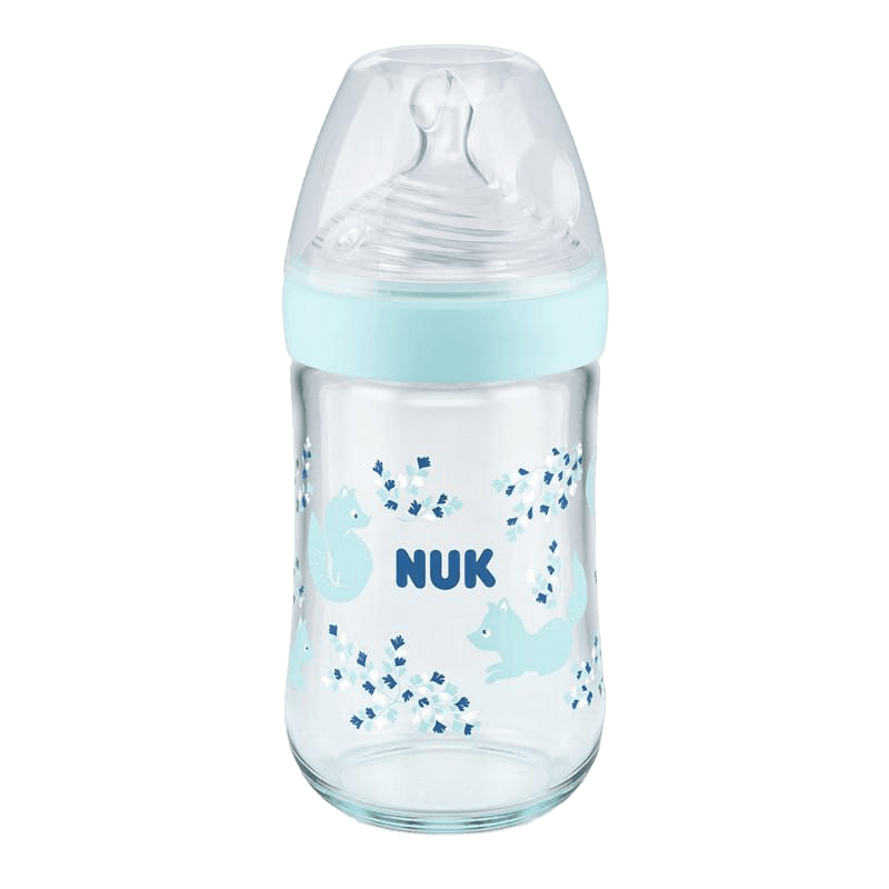 NUK BIBERON NATURE SENSE EN VERRE TAILLE M 240ML BLEU