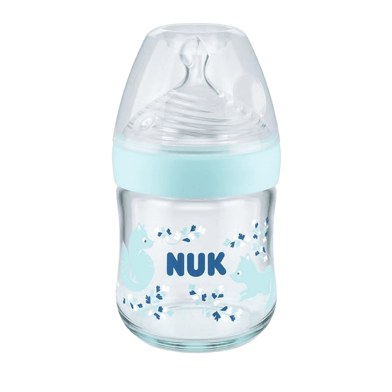 NUK BIBERON NATURE SENSE EN VERRE TAILLE S 120ML BLEU