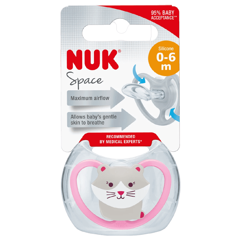 NUK SUCETTE EN SILICONE ESPACE 0-6 M FILLE