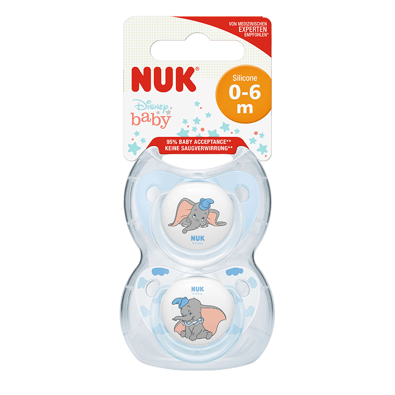 NUK SUCETTE SILICONE DUMBO 0-6M 2PCS