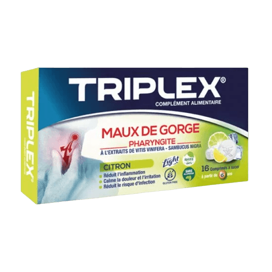 TRIPLEX MAUX DE GORGE CITRON 16 COMPRIMES