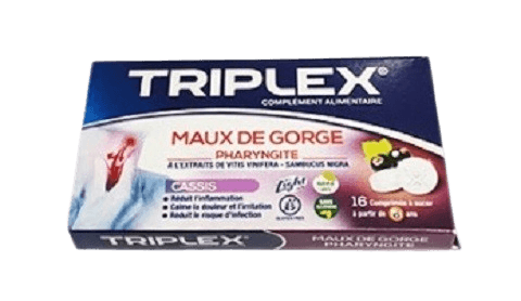 TRIPLEX MAUX DE GORGE CASSIS 16 COMPRIMES