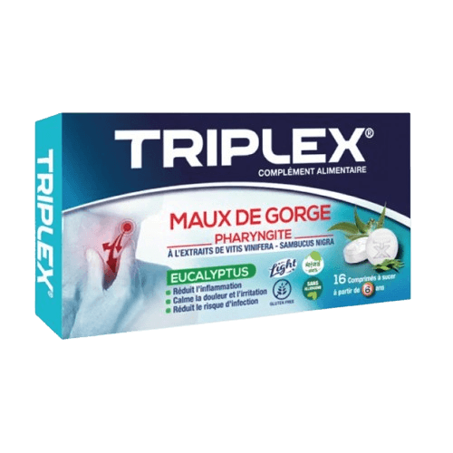 TRIPLEX MAUX DE GORGE EUCALYOTUS 16 COMPRIMES