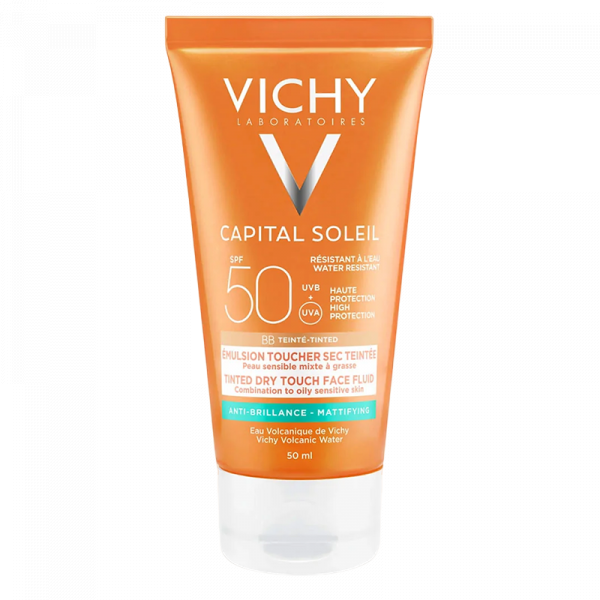 VICHY CAPITAL SOLEIL BB ÉMULSION TOUCHER SEC TEINTÉE SPF50 50ML