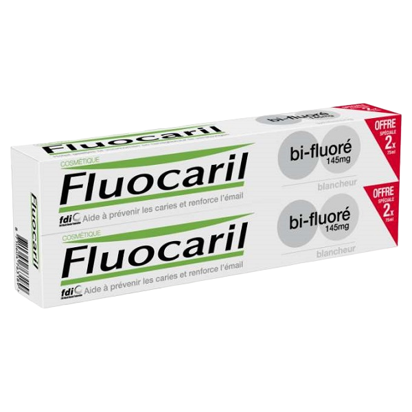 FLUOCARIL DENTIFRICE BLANCHEUR BI-FLUORE LOT DE 2 X 75 ML