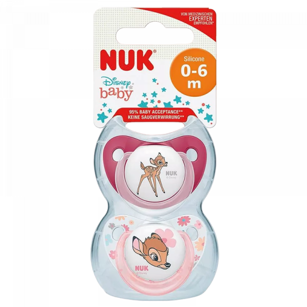 NUK SUCETTE SILICONE BAMBI 0-6M 2PCS