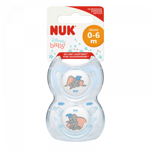 NUK SUCETTE SILICONE DUMBO 0-6M 2PCS