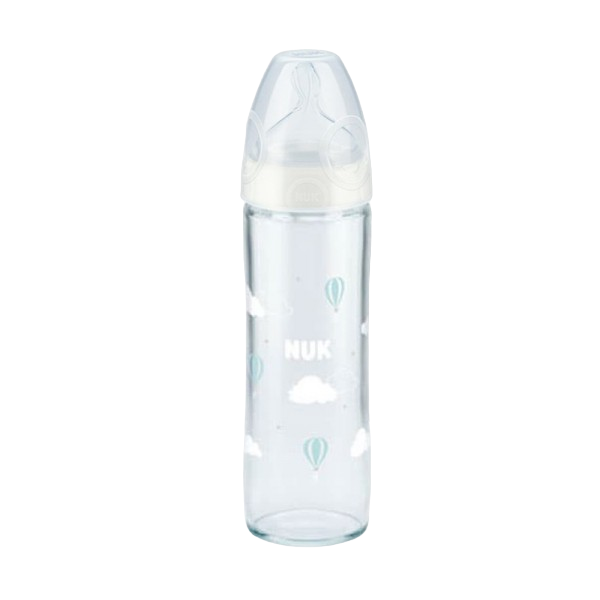 NUK Biberon Classique First Choice En Verre 0-6 Mois Blanc 240ml