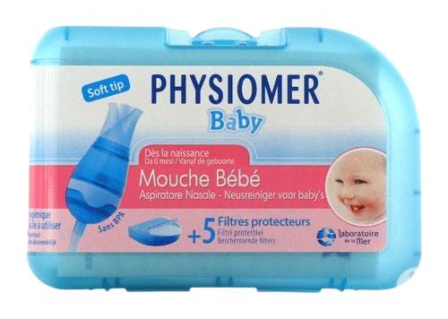 PHYSIOMER MOUCHE BEBE AVEC EMBOUT ET 5 FILTRES JETABLES