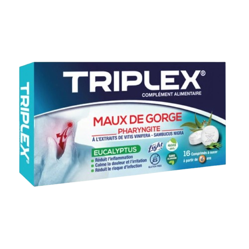 TRIPLEX MAUX DE GORGE EUCALYOTUS 16 COMPRIMES