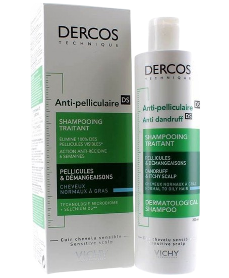 VICHY DERCOS ANTI PELLICULAIRE SHAMPOOING CHEVEUX NORMAUX A GRAS 200 ML